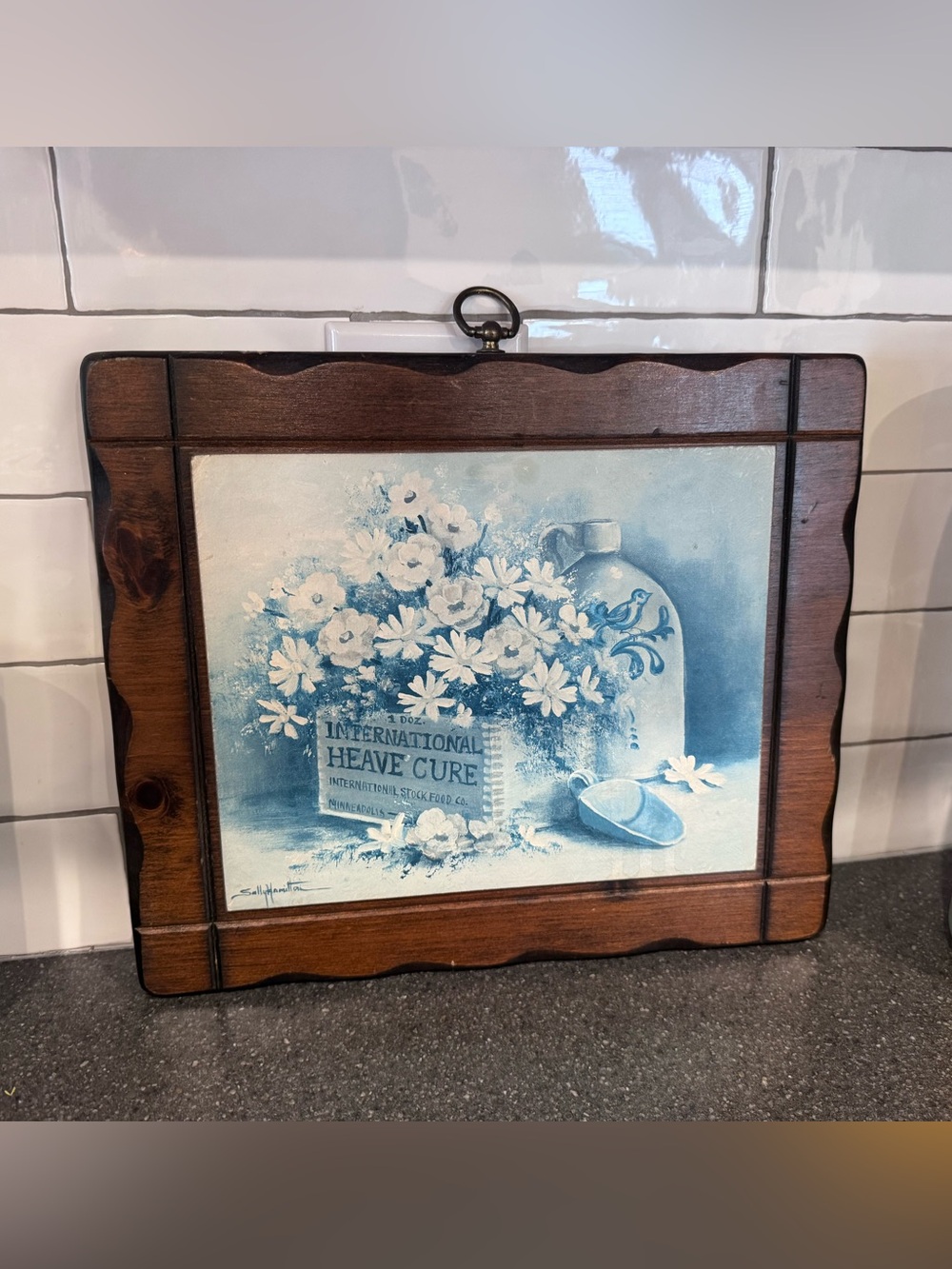Vintage Blue Floral Still Life Wall Art by Vintage